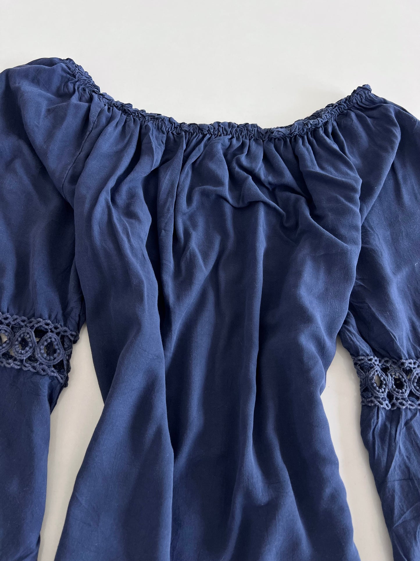 Blue Lace Cutout Top-Bust 46