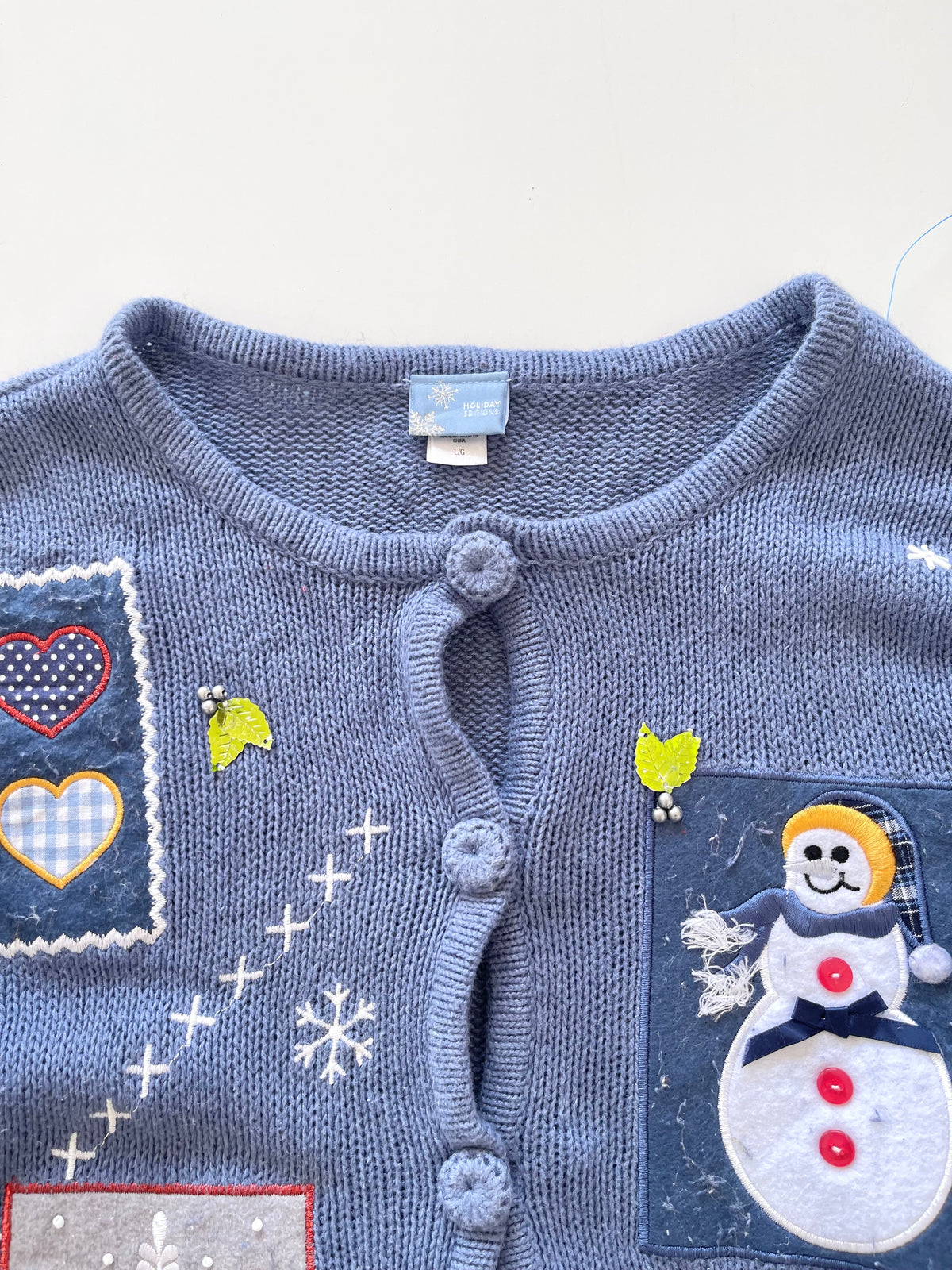 Holiday Editions Christmas Embroidered Cardigan Sweater-Bust 48