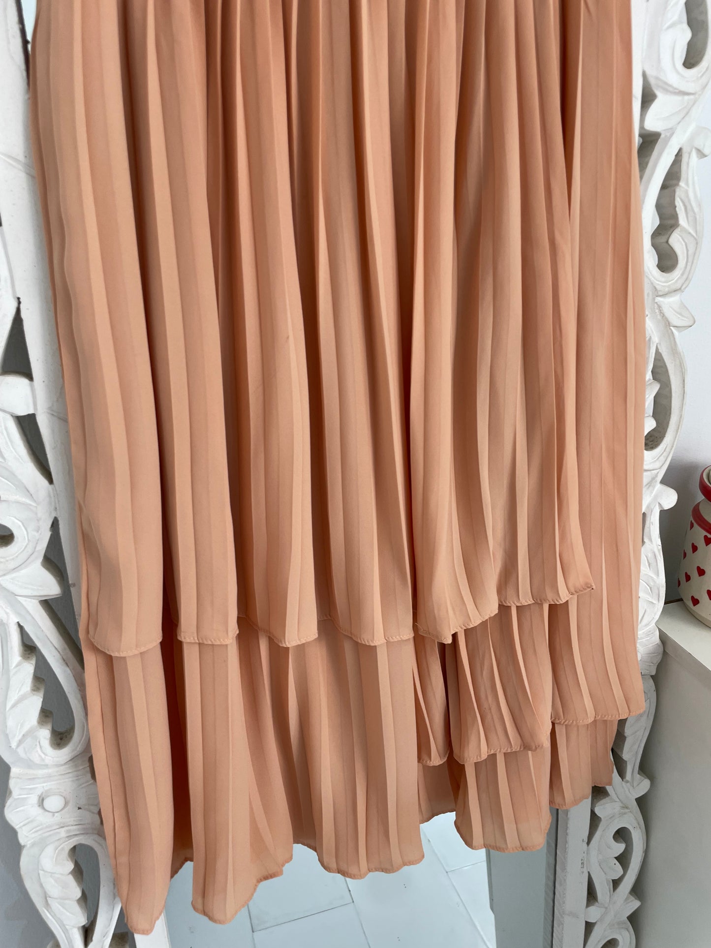 Peach Pleated Skirt-Waist 28