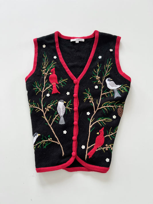 Mercer Street Studio Embroidered Vest Sweater-Bust 40