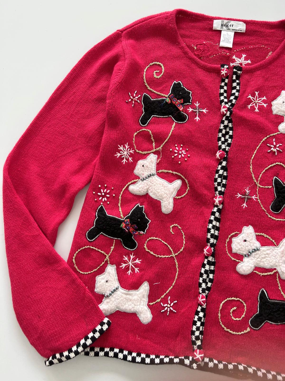 KIKIT Embroidered Christmas Cardigan Sweater-Bust 46
