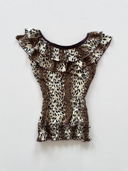 Vintage Animal Print Top-Bust 38
