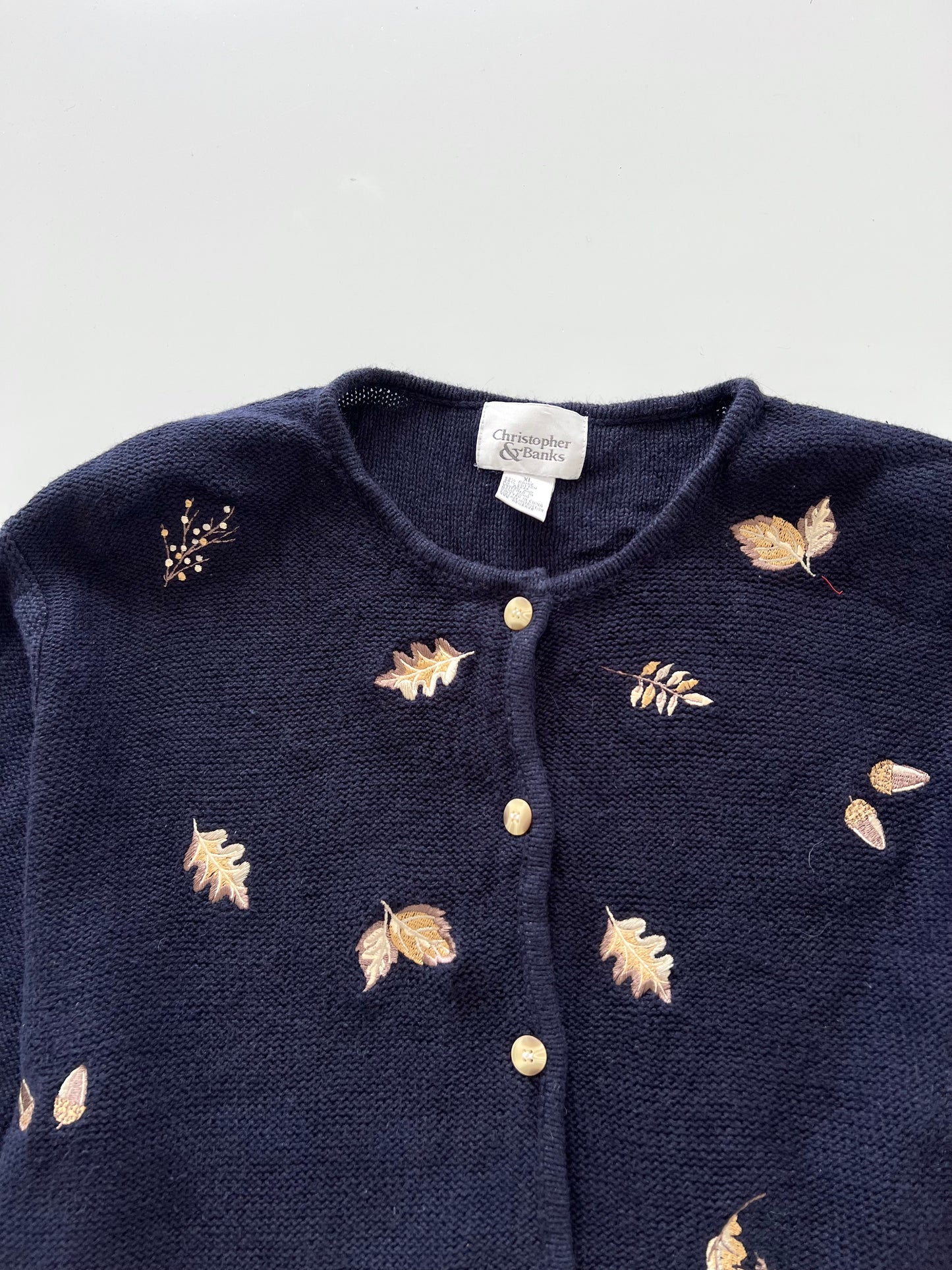 Christopher & Banks Embroidered Sweater-Bust 50
