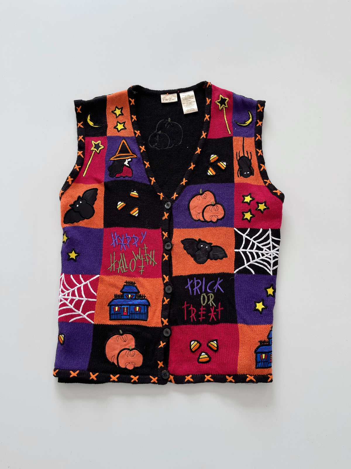 Bobbie Books Embroidered Christmas Vest Sweater-Bust 46