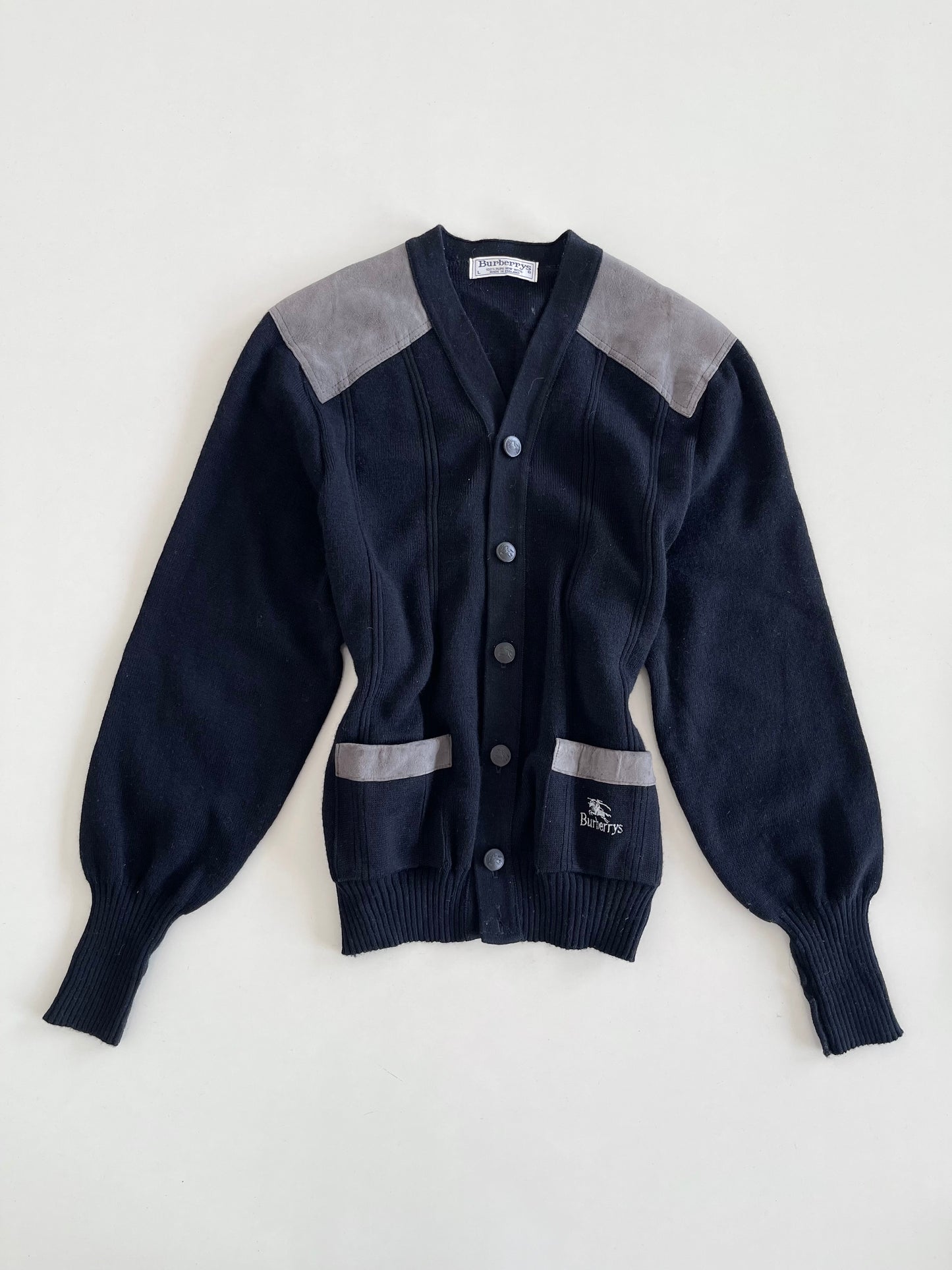 Burberry 100% Pure New Wool Vintage Cardigan-Bust 46
