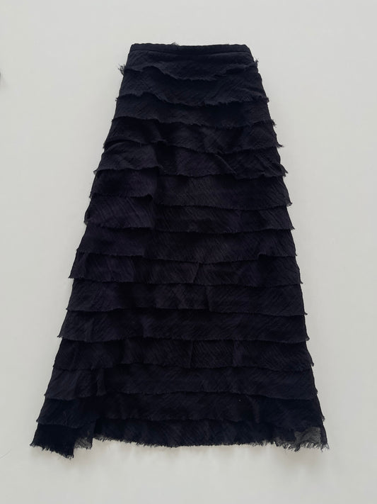 Ruffle Black Vintage Skirt-Waist 26