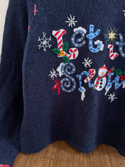 Tiara Embroidered Christmas Sweater-Bust 42