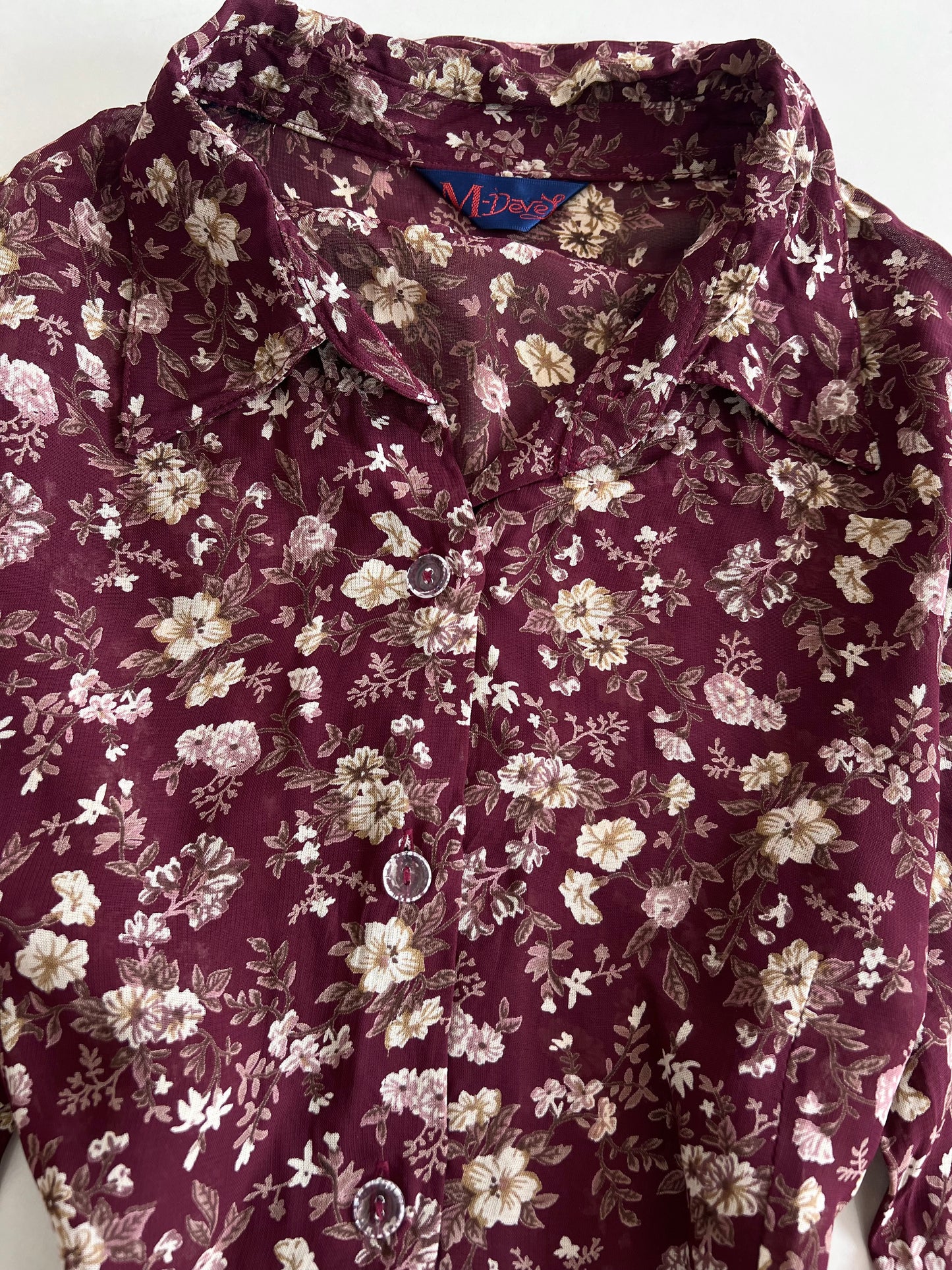 Vintage Wine Floral Shirt-Bust 36