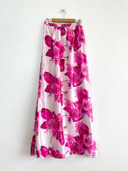 Floral Satin Long Skirt-Waist 32 to 36
