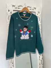 White Stag Embroidered Christmas Sweater-Bust 42
