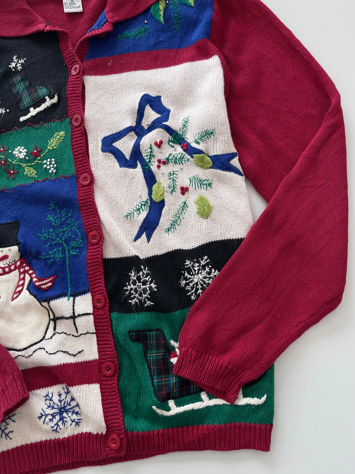 Alfred Dunner Embroidered Christmas Cardigan Sweater-Bust 44