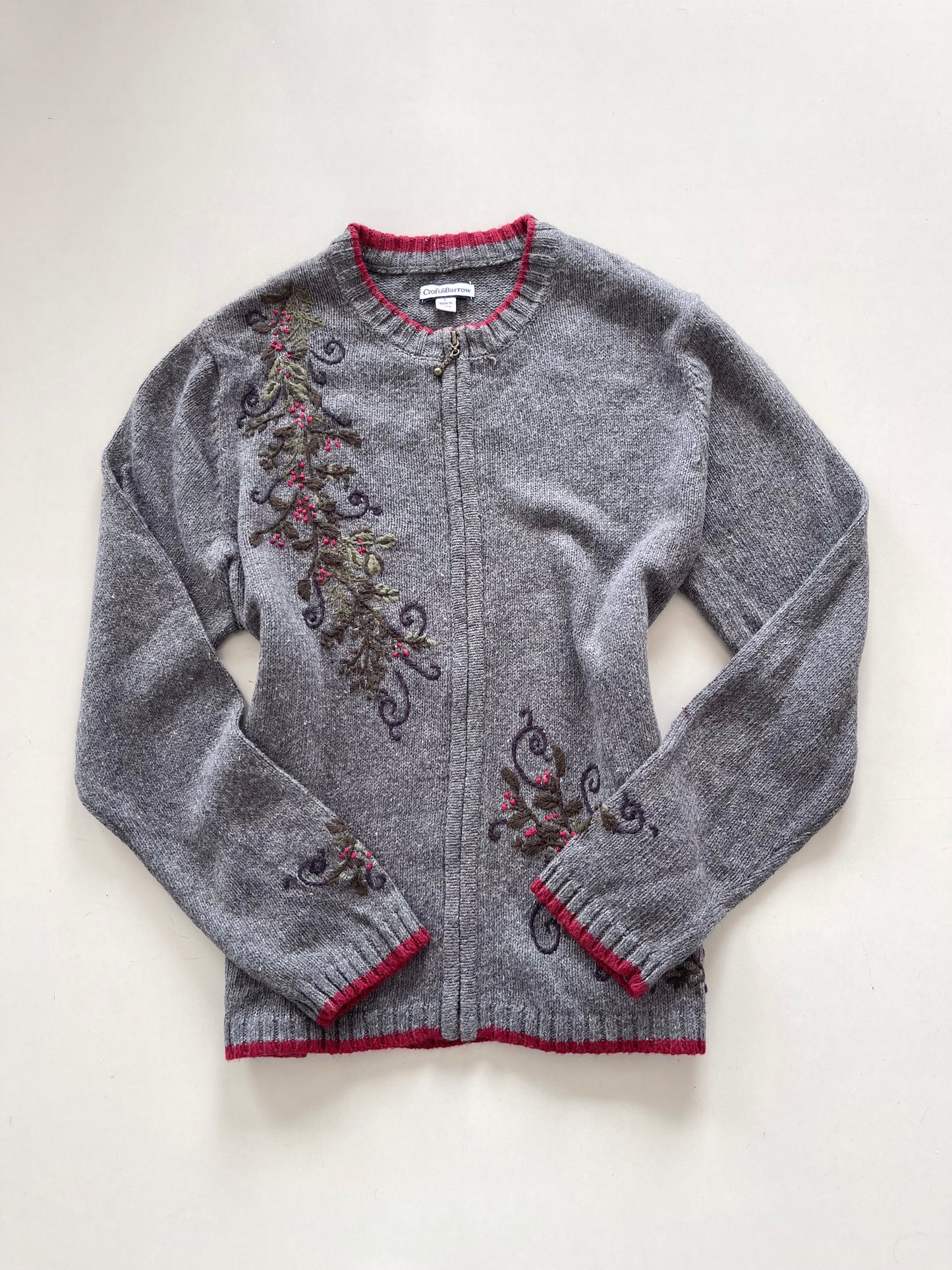 Croft&barrow Embroidered Zipper -Bust 42