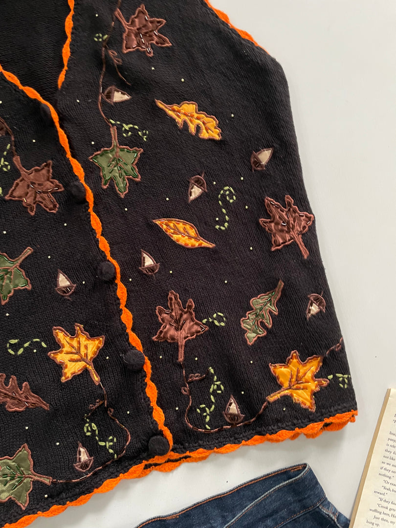 Embroidered Sweater Vest-Bust 44