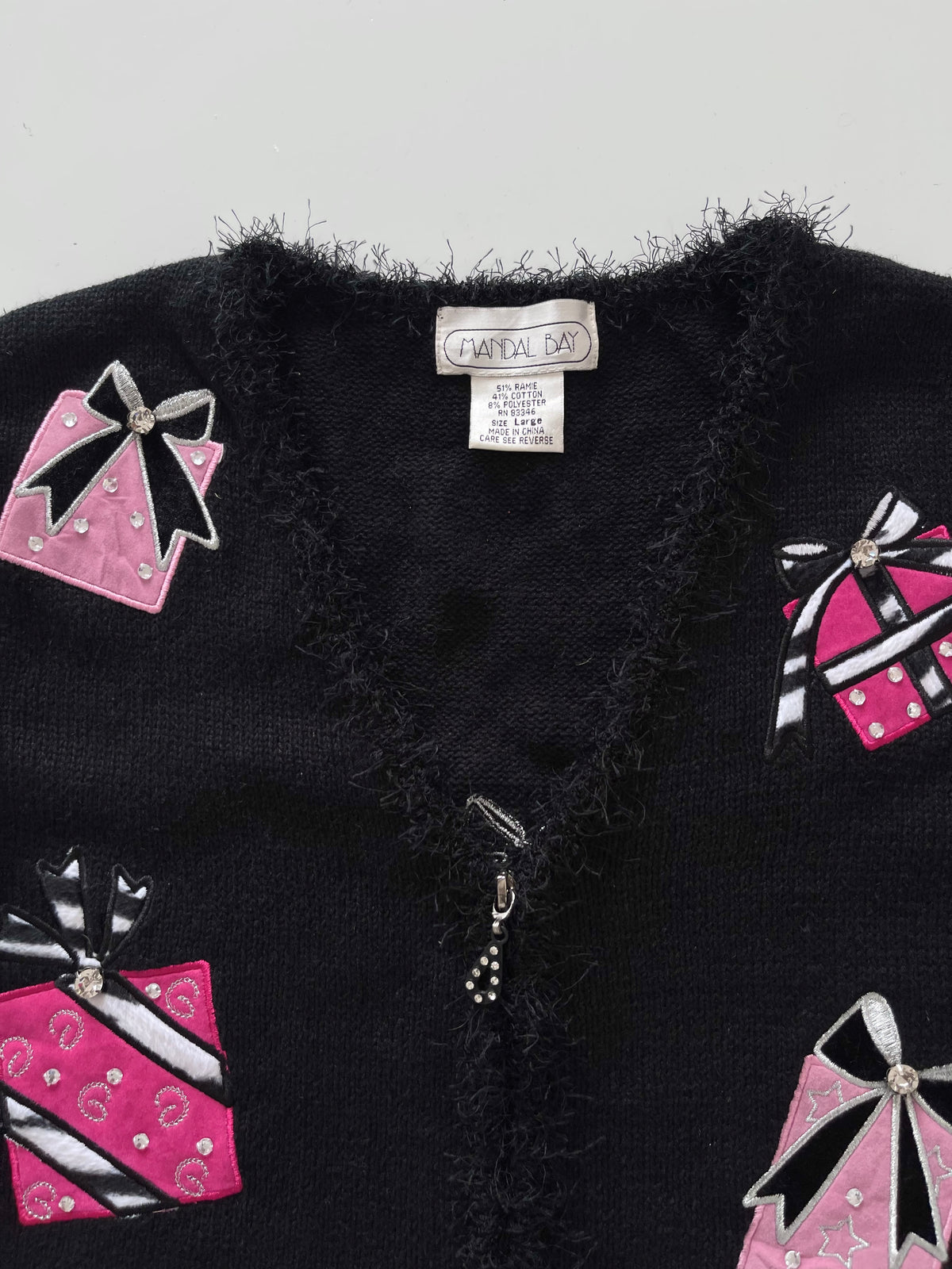 Mandal Bay Embroidered Christmas Vest Sweater-Bust 44