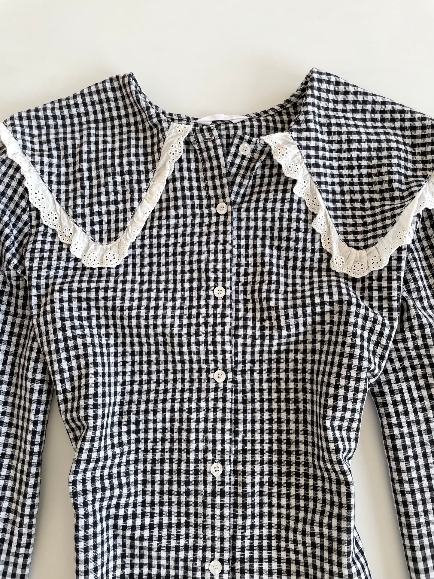 Gingham Peter Pan Shirt-Bust 42