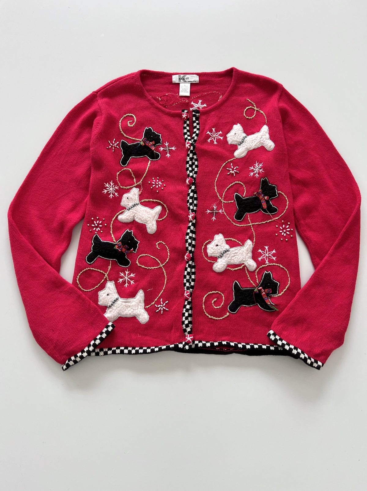 KIKIT Embroidered Christmas Cardigan Sweater-Bust 46