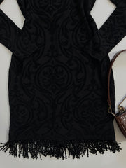 Bodycon Self Print Dress-Bust 32 to 34