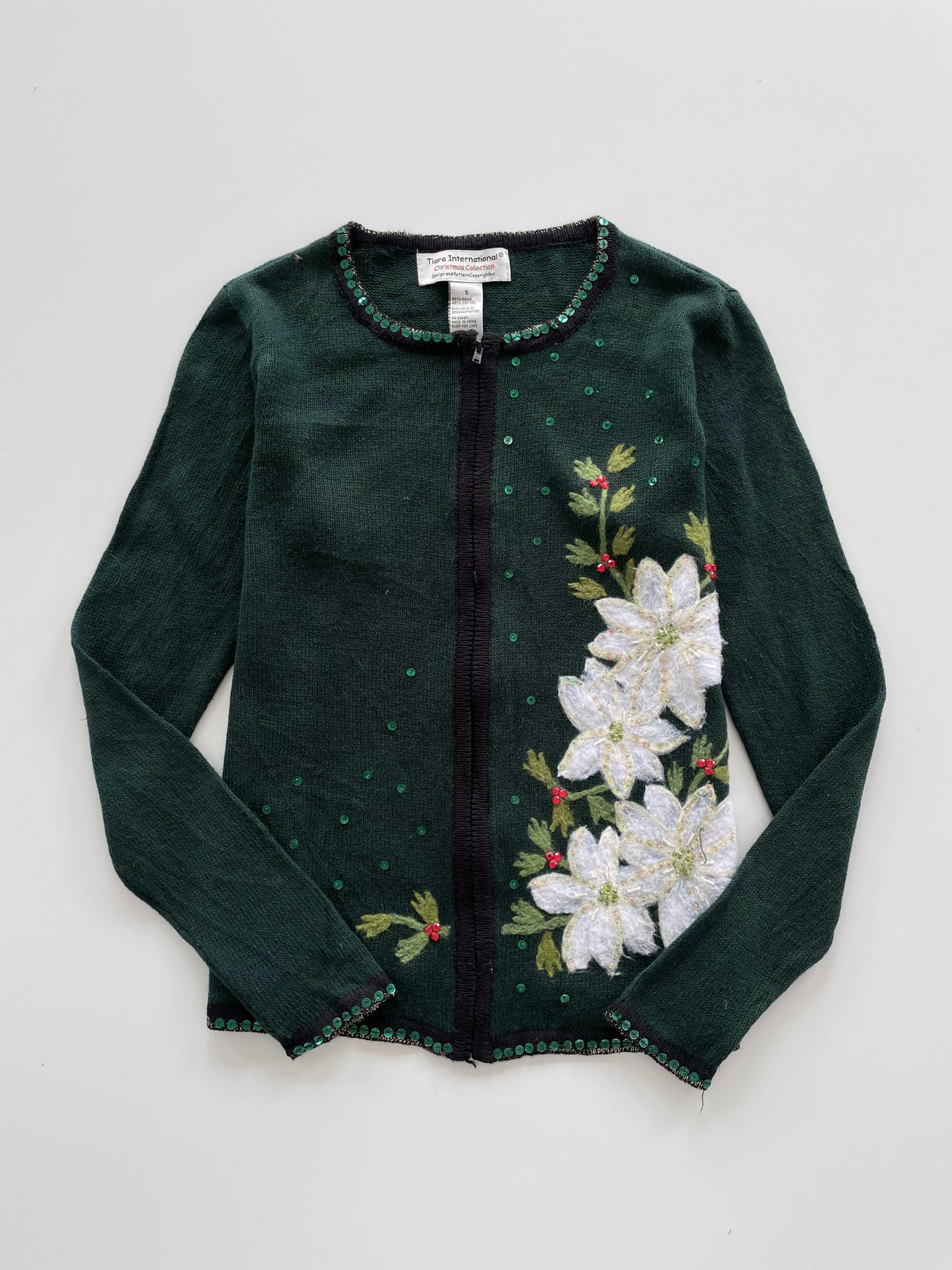 Tiara International Embroidered Sweater-Bust 40
