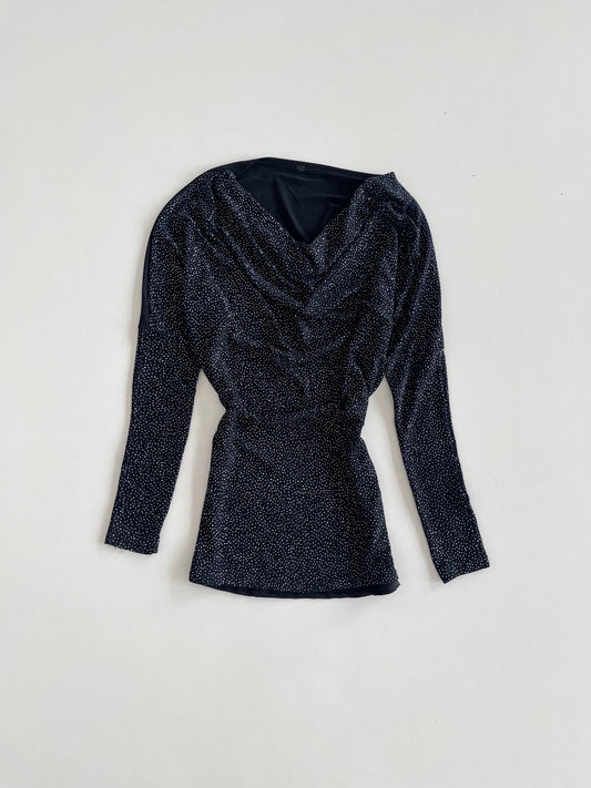 Cowl Neck Shimmer Top-Bust 38 to 40