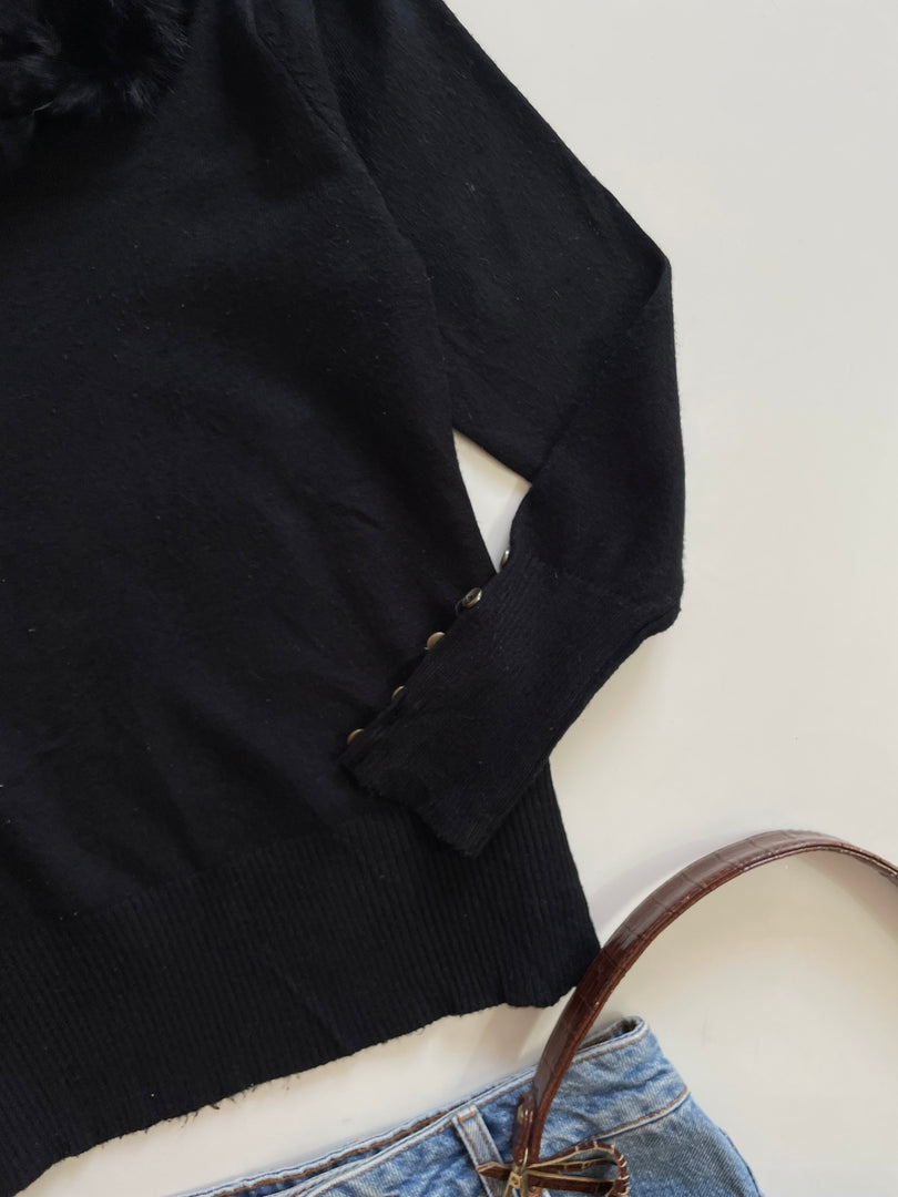 JINJU BLACK SWEATER BUST-30 to 34