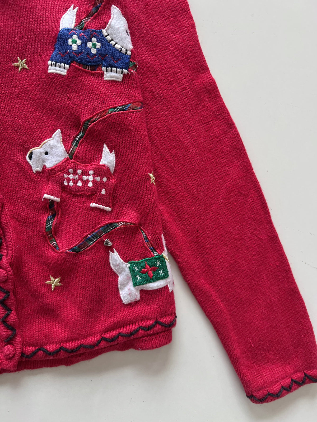 Studio Fa La La Embroidered Christmas Cardigan Sweater-Bust 46