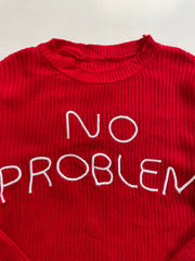 No Problem Red Soft Sweater - Bust 40 to 44