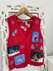 Holiday Edition Christmas Sweater Vest-Bust 46