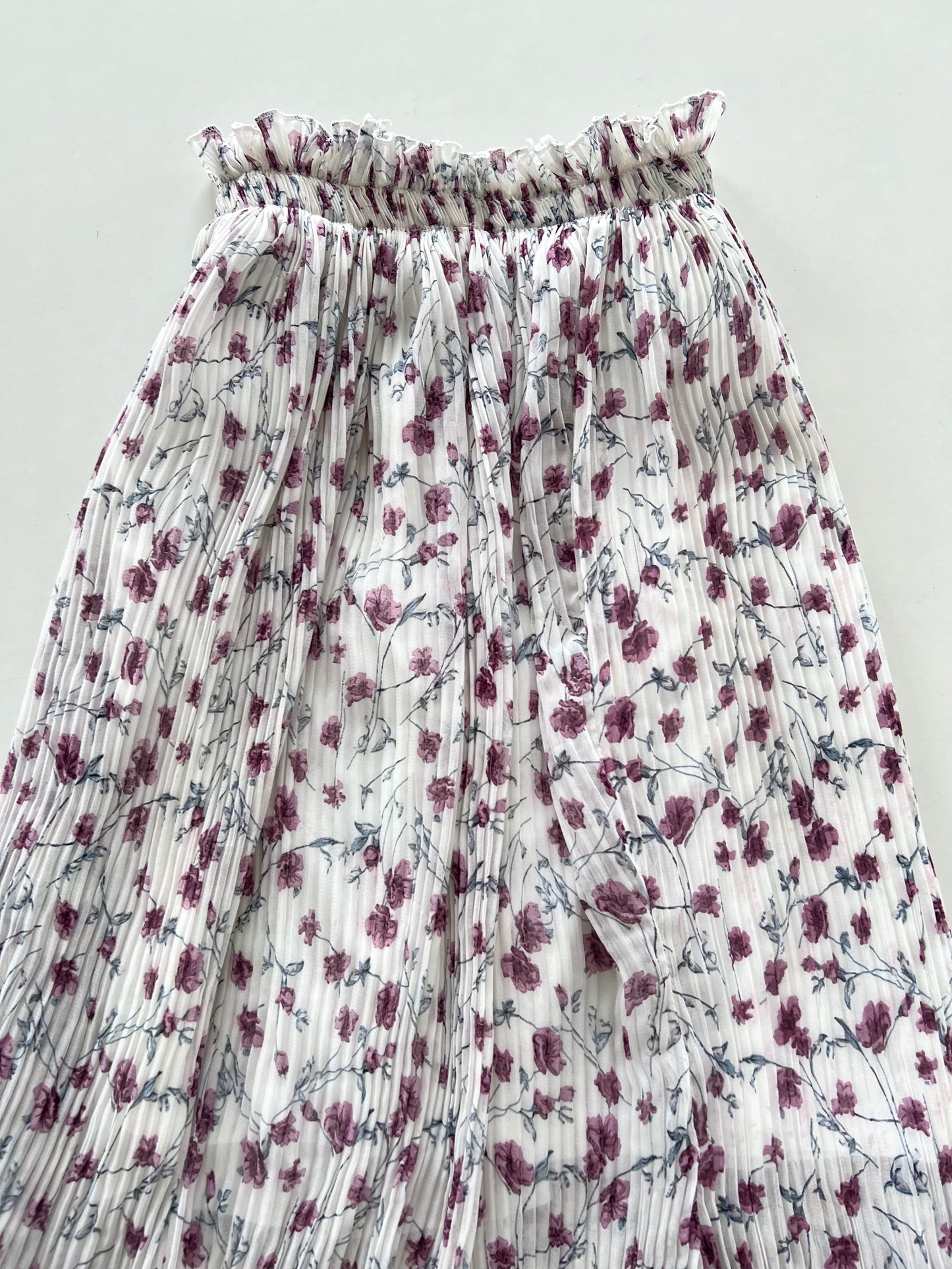 Pleated Floral Skirt-Waist 26 to 32