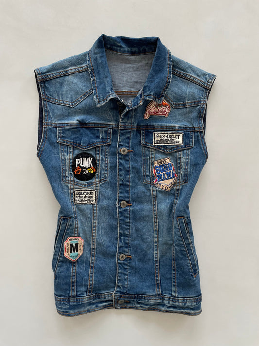 Punk Denim Vest-Bust 40