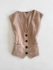 Beige Waistcoat-Bust 36