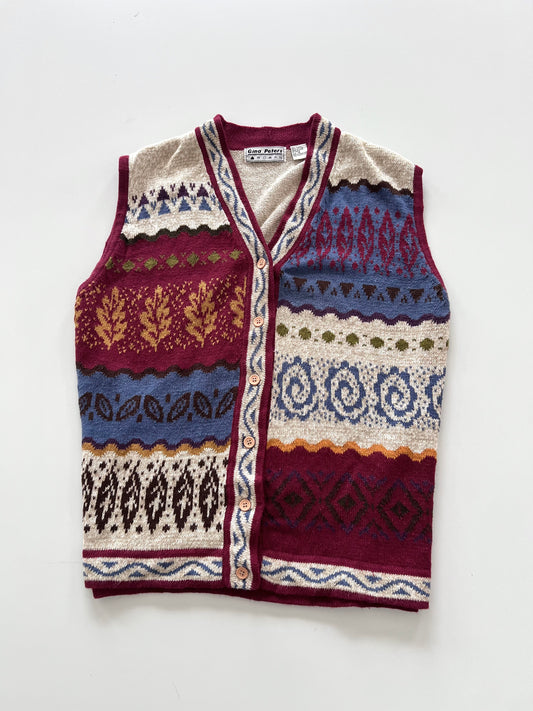 Gina Peters Embroidered Vest Sweater-Bust 50