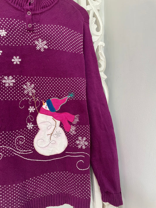 Christopher & Banks Embroidered Christmas Sweater-Bust 46