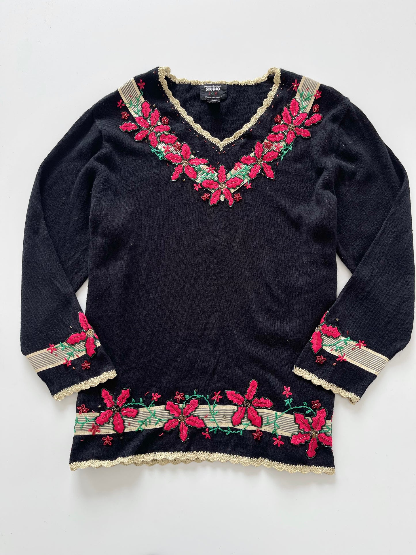 Studio Joy Embroidered Vintage Sweater-Bust 58