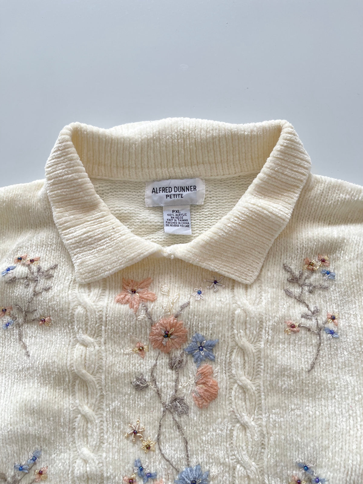 Alfred Dunner Embroidered Sweater-Bust 42