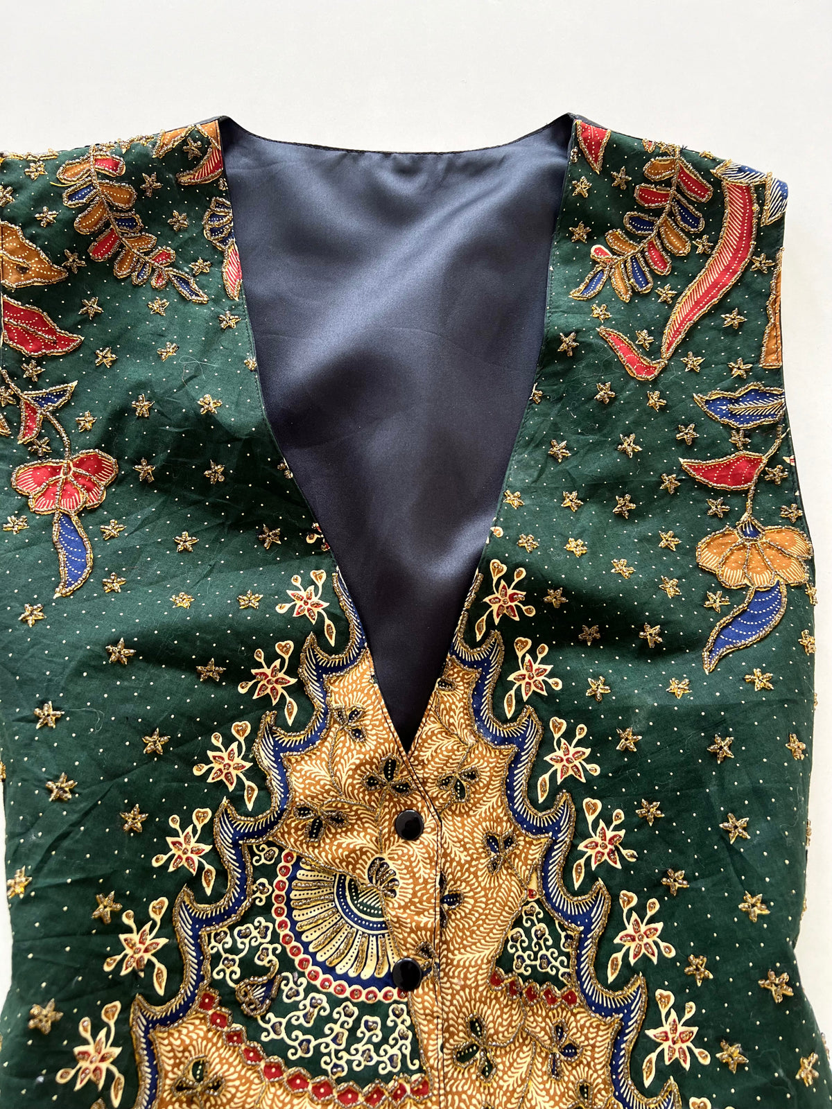 Heavily Embroidered Vintage Vest-Bust 40
