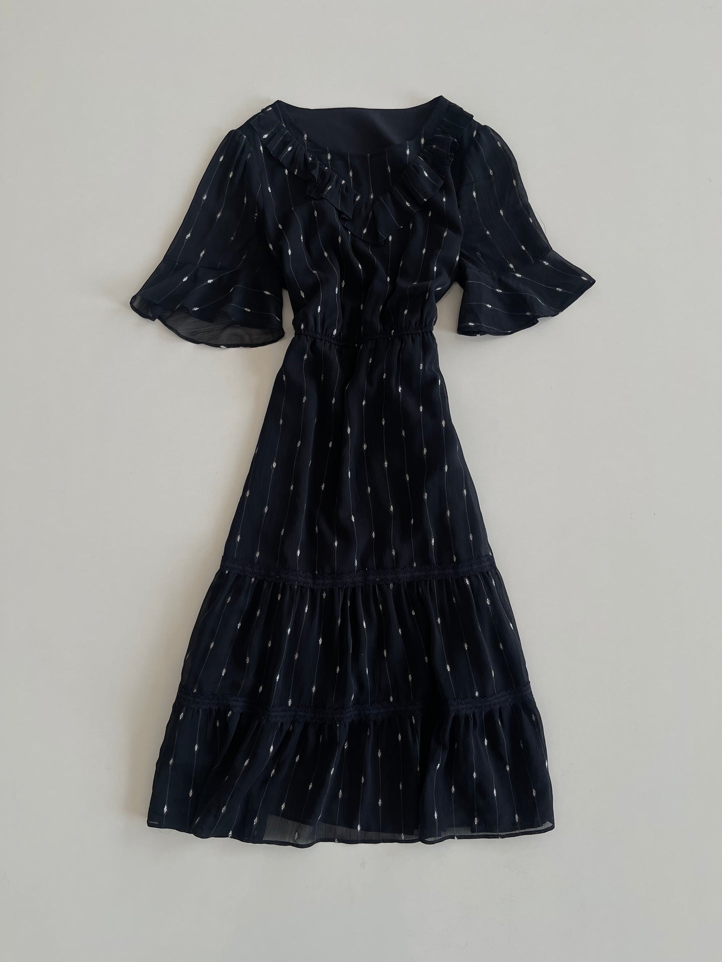 Black Ruffle Dress-Bust 40
