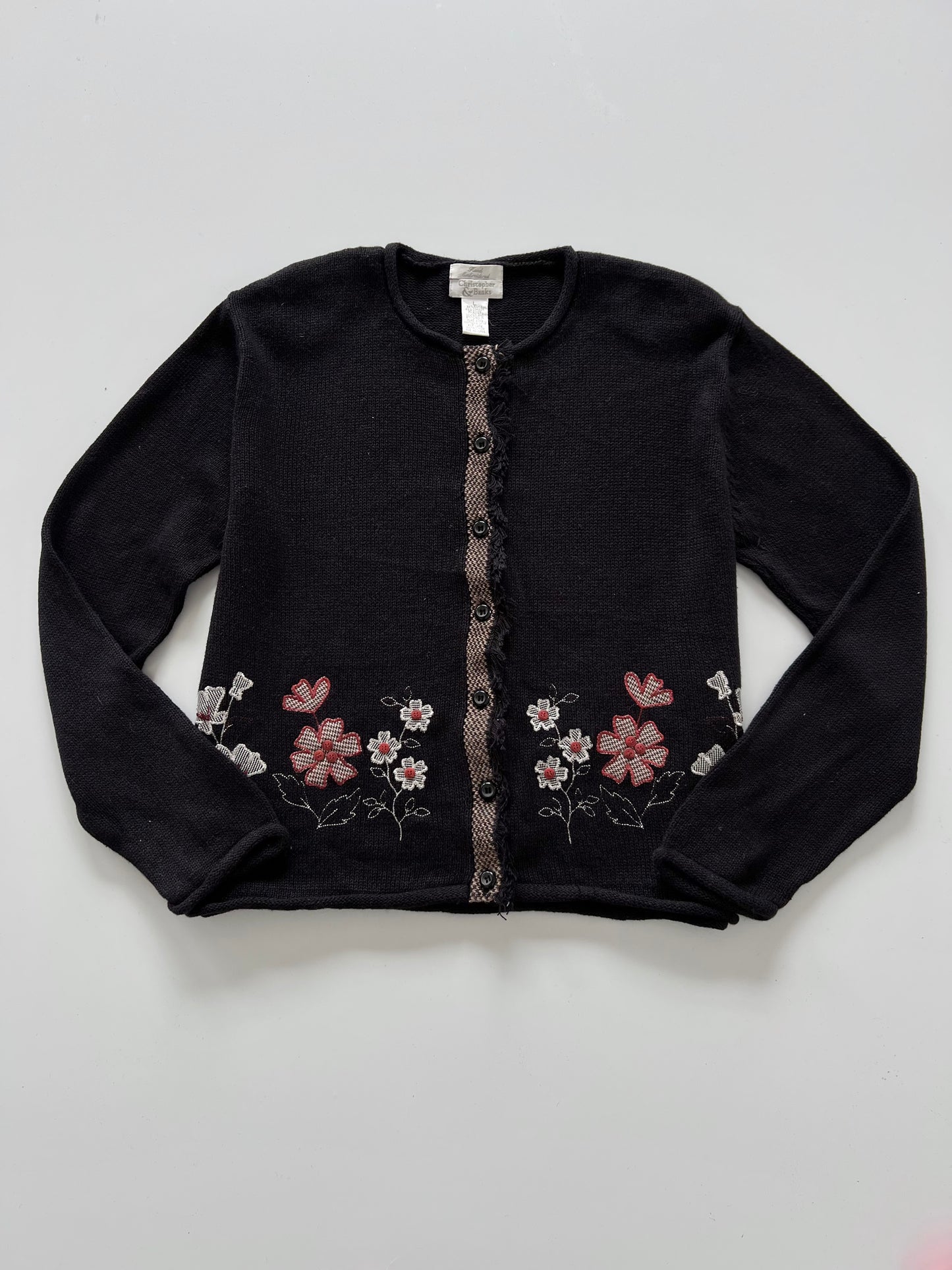 Christopher&Banks Embroidered Sweater-Bust 46