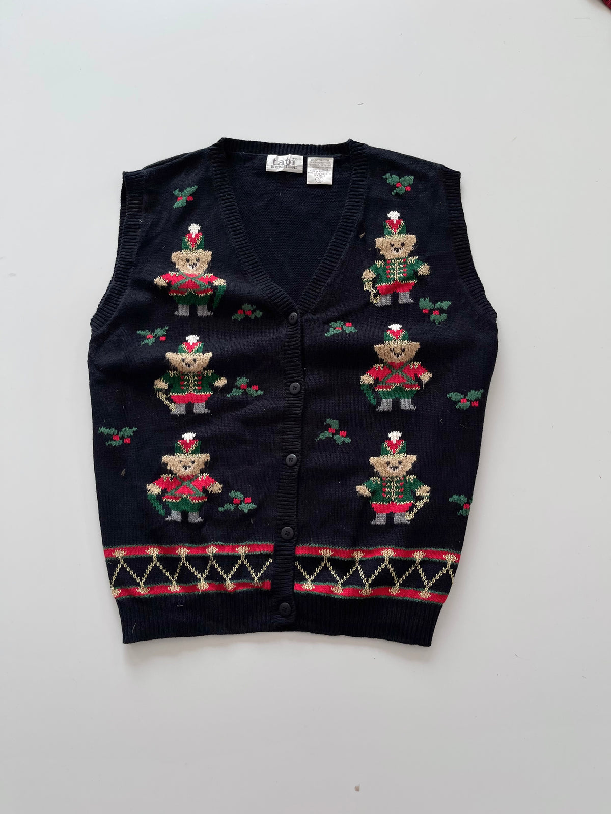 Tabi International Embroidered Christmas Vest Sweater-Bust 48