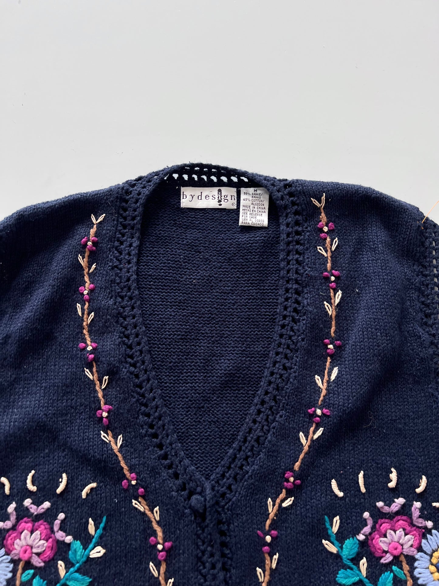 By Design Embroidered Sweater-Bust 42