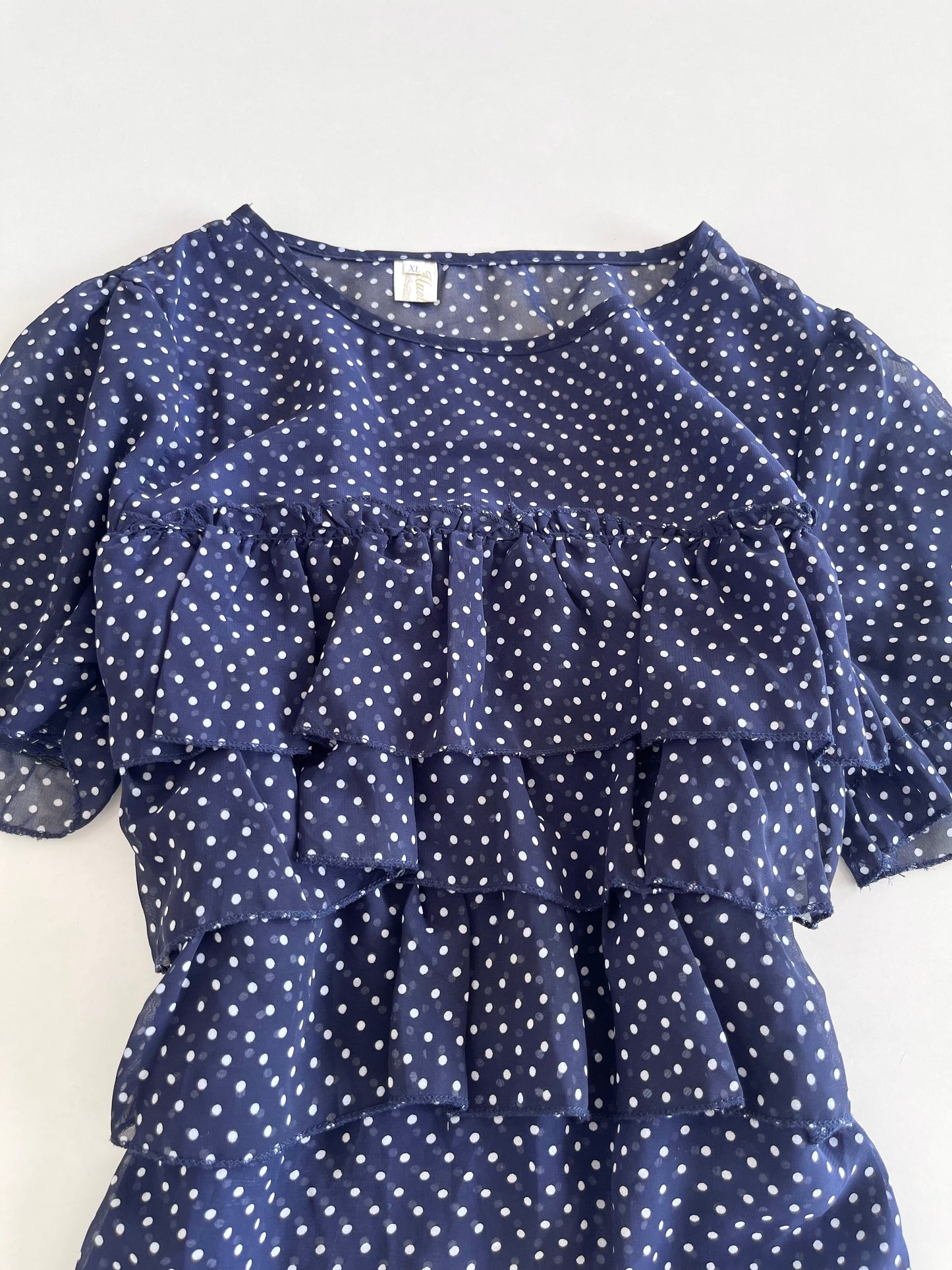 Sheer Polka Dot Top-Bust 36