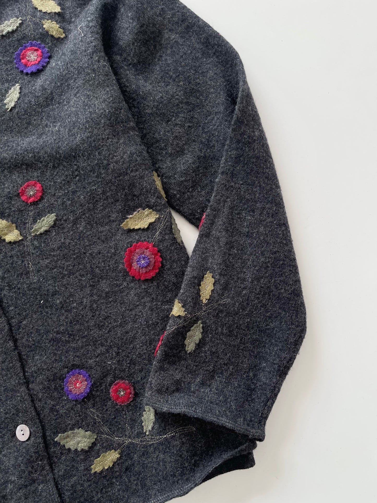 The Territory Ahead 100% Wool Embroidered Cardigan-Bust 42