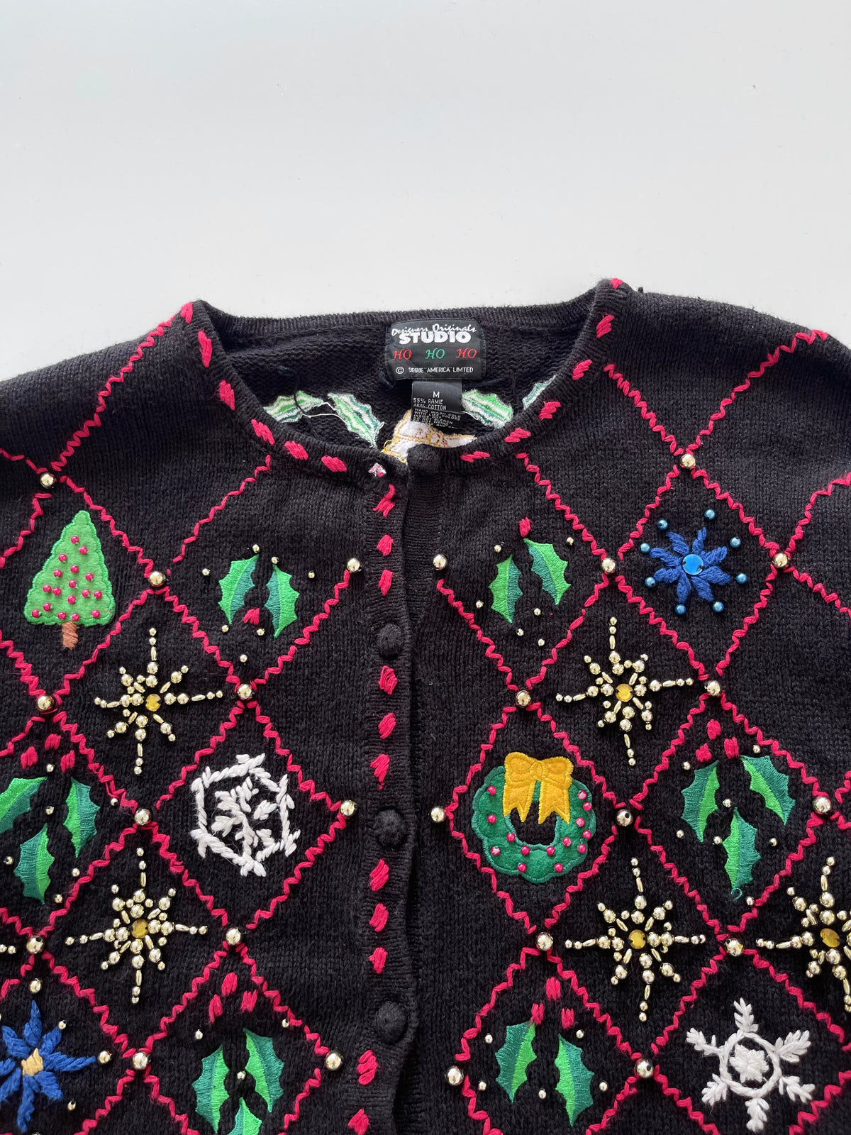 Studio Christmas Hand Embroidered Sweater-Bust 48