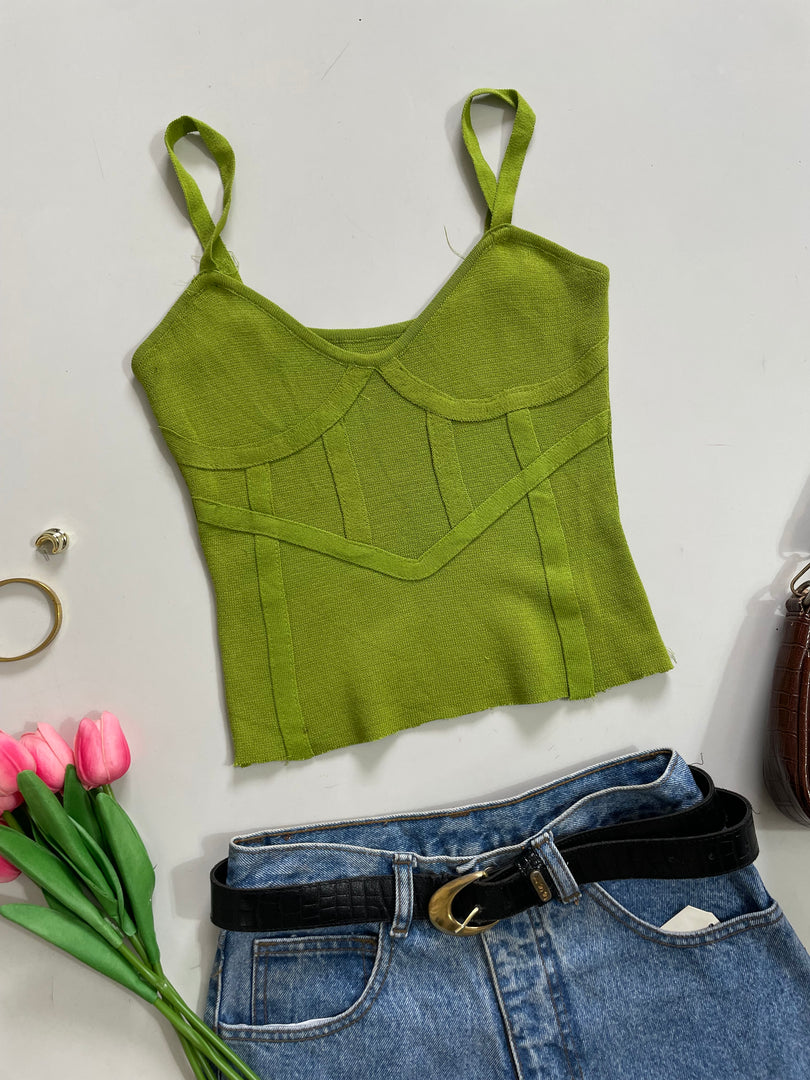 Green Knit Top-Bust 30 to 32