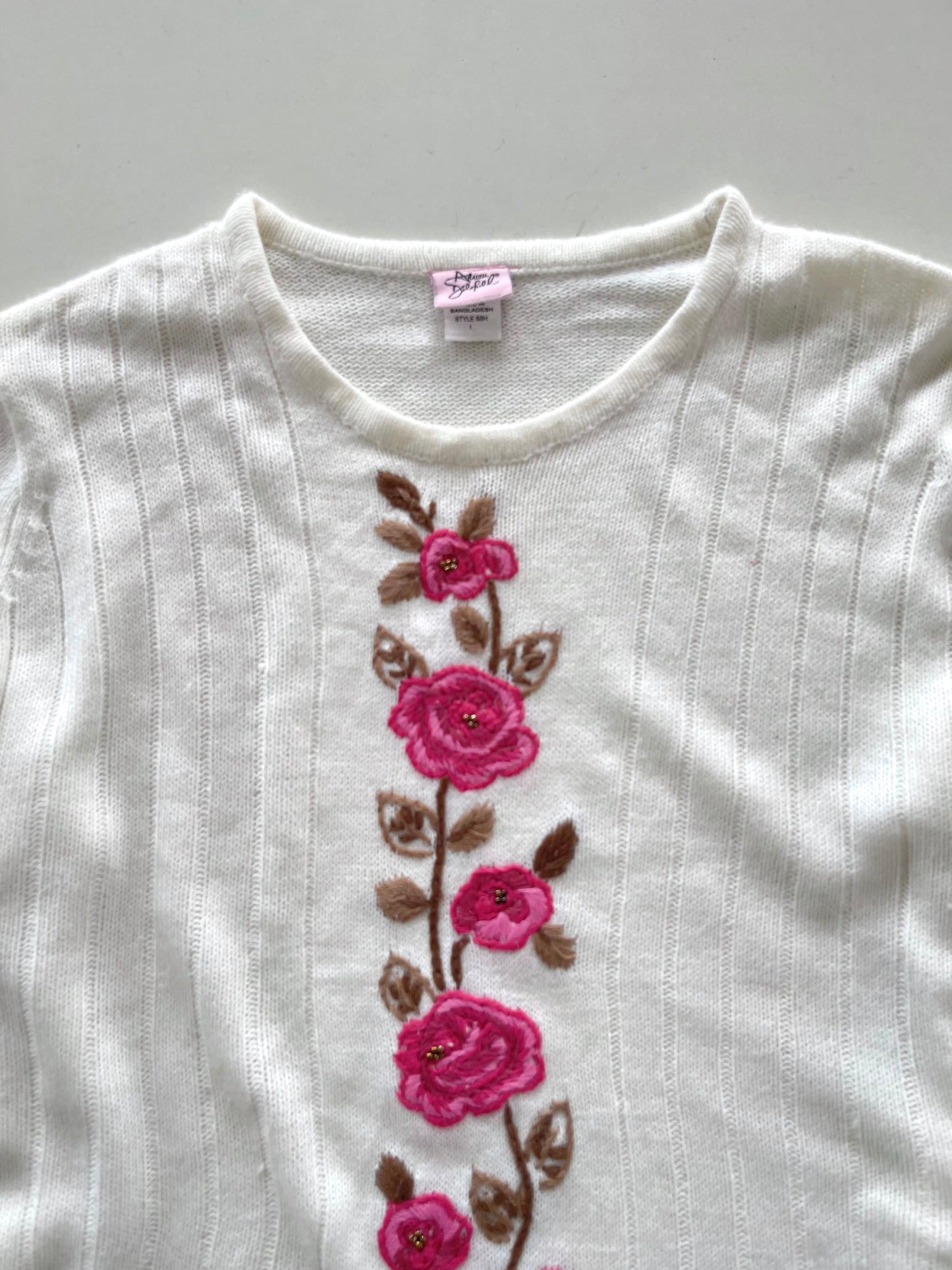 Adrian Delafield Embroidered Vintage Sweater-Bust 46