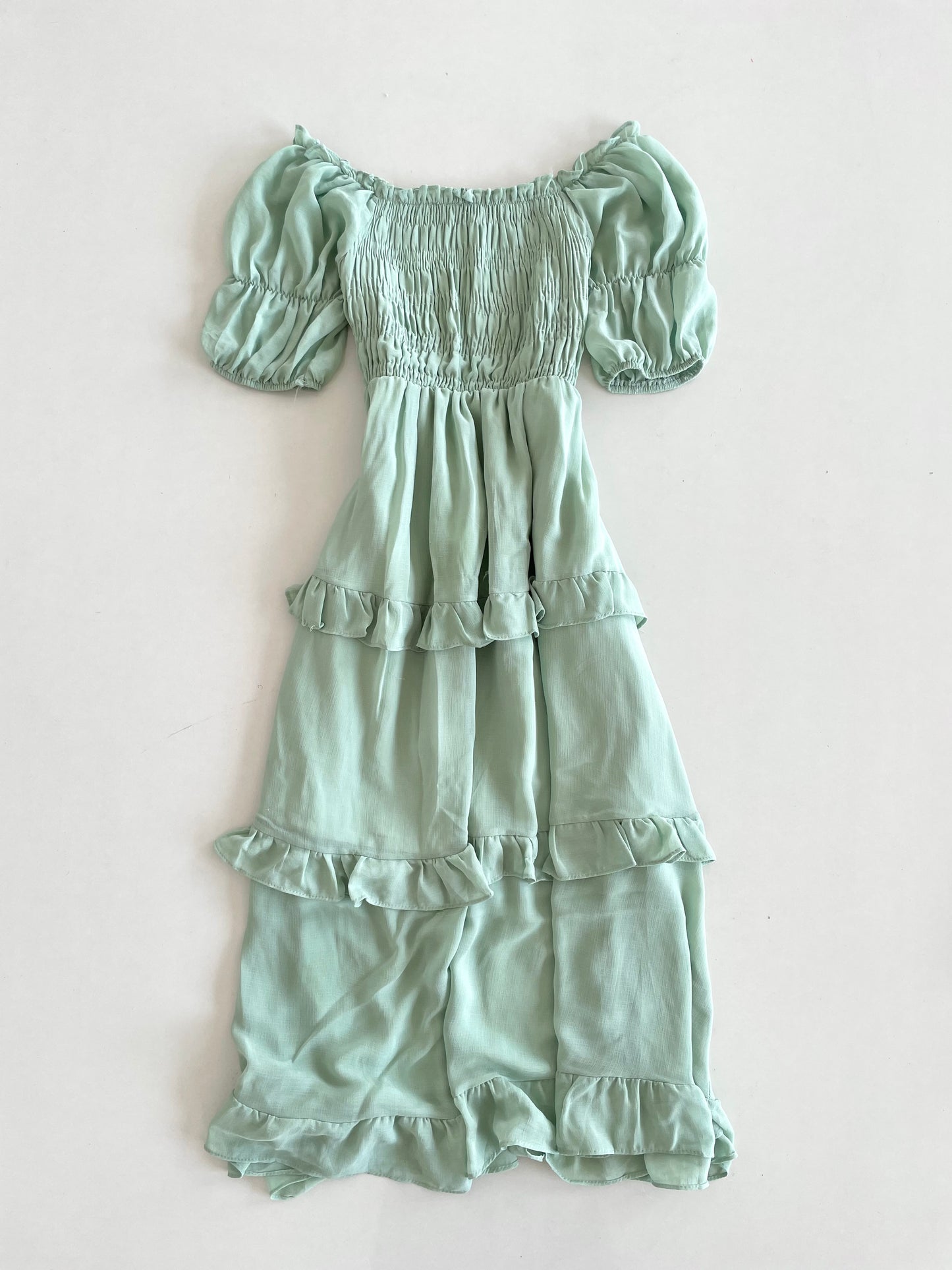 Pastel Ruffle Dress-Bust 32 to 34