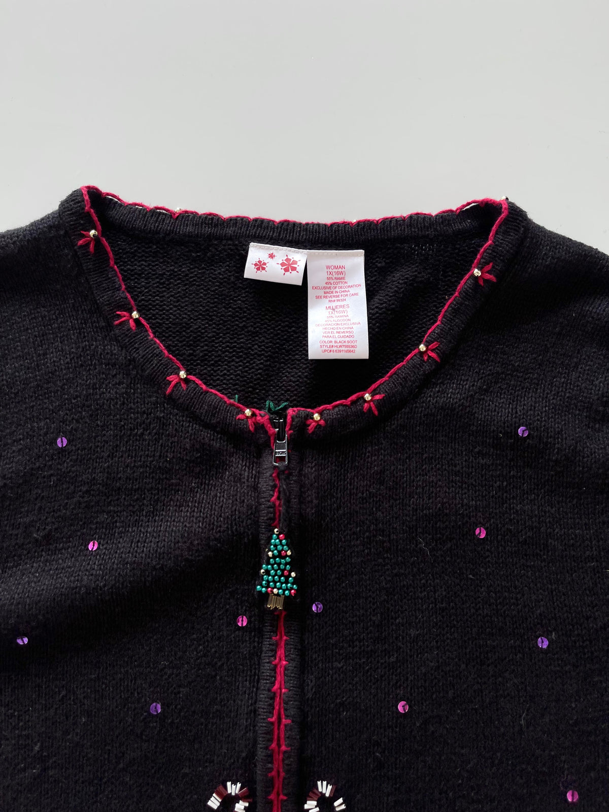 Christmas Embroidered Vest Sweater-Bust 54