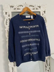 Alfred Dunner Embroidered Vintage Sweater-Bust 44