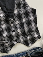 Load image into Gallery viewer, Checkered Black &amp; White Waistcoat - Bust 34
