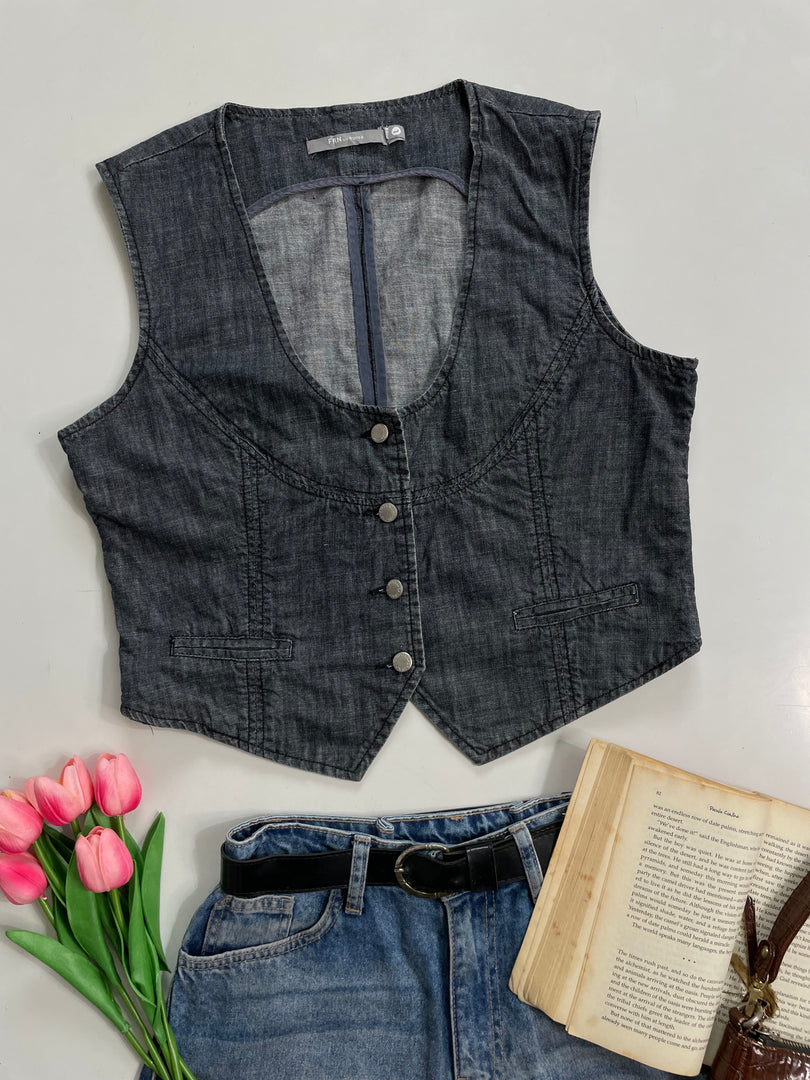 Fransa Denim Waistcoat-Bust 40