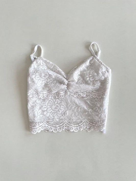 White Lace Top-Bust 32 to 34